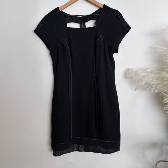 Rag & Bone Leather and Satin Trim Dress - Picture 1 of 11